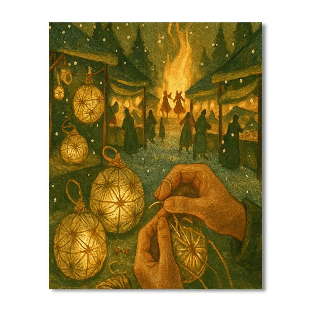 Pine Needle Lantern Bazaar paint by numbers