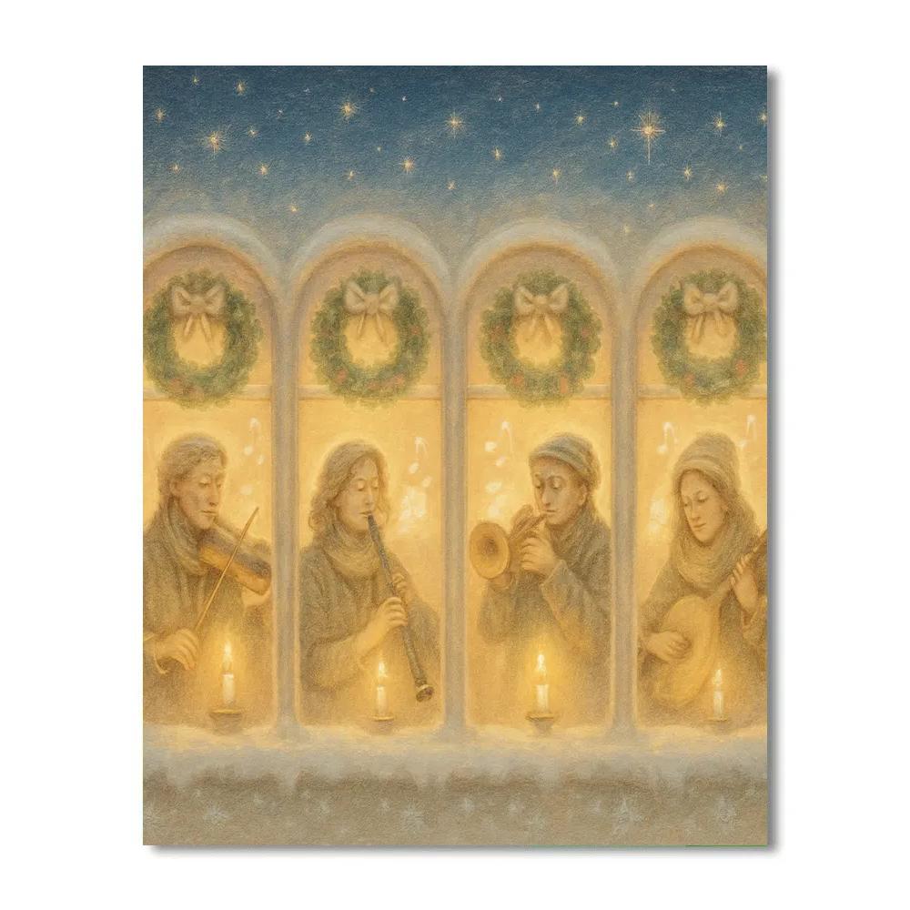 Winter Window Orchestra paint by numbers
