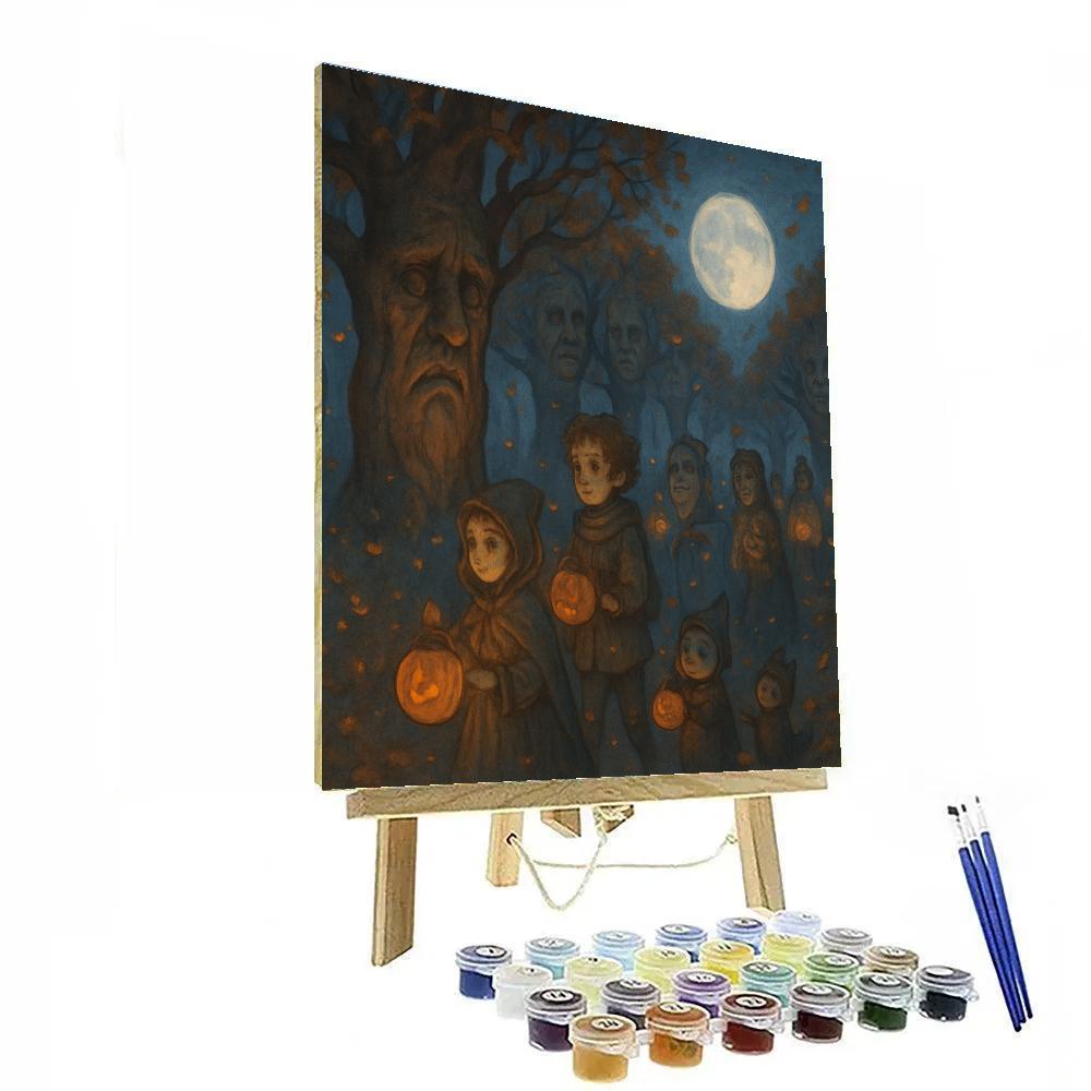 The Gloam Orchard Lantern Parade paint by number