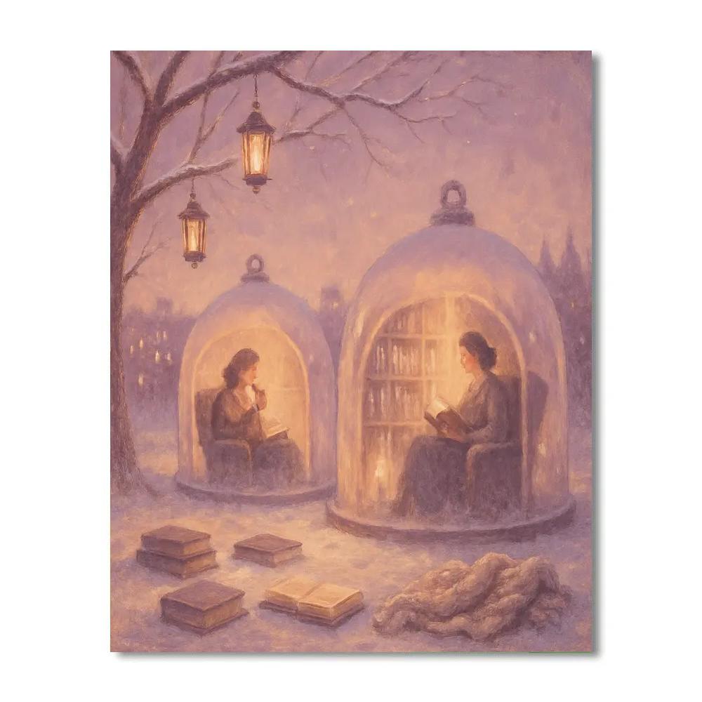 Snowbound Lantern Library paint by number