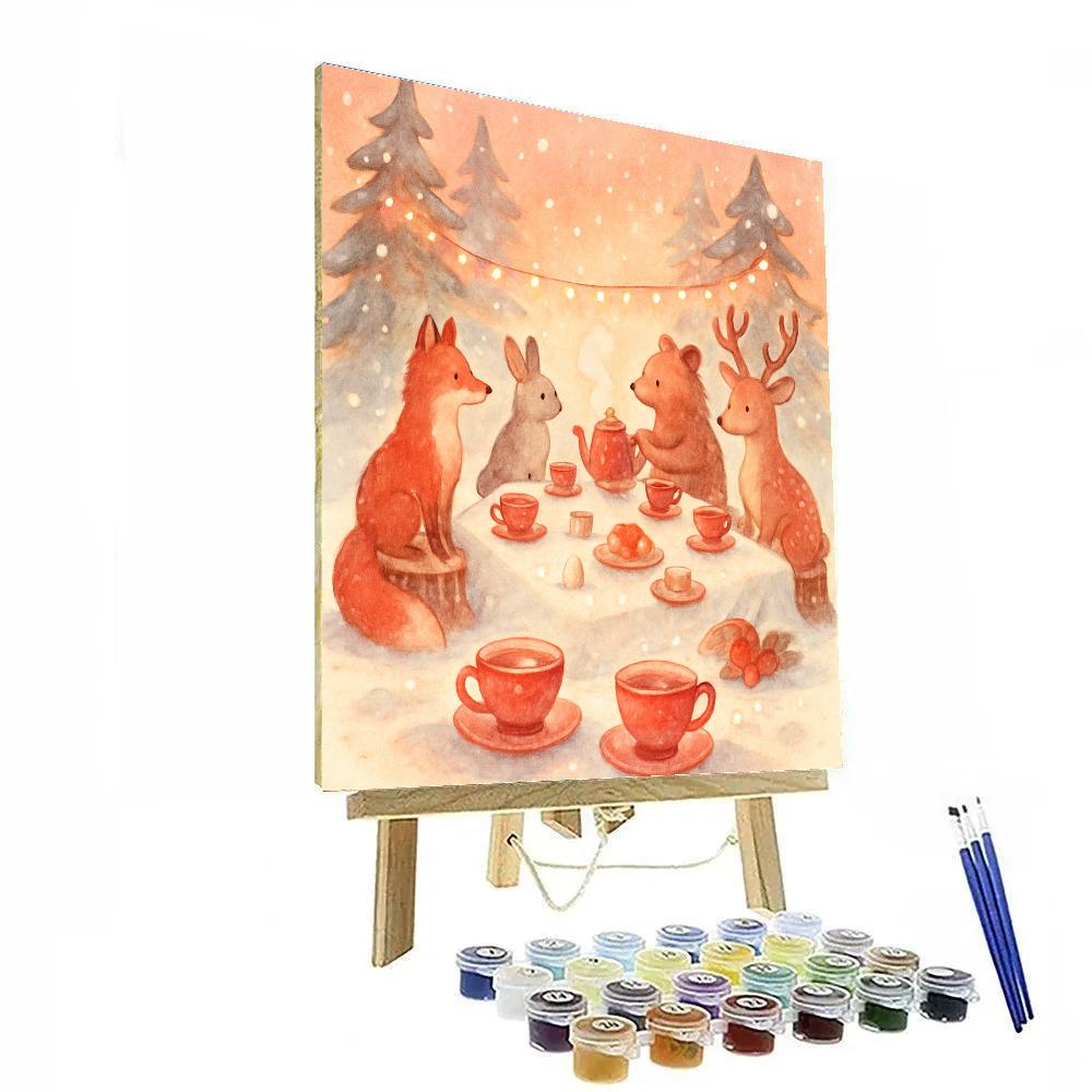 Snow Lantern Tea Party DIY paint by numbers