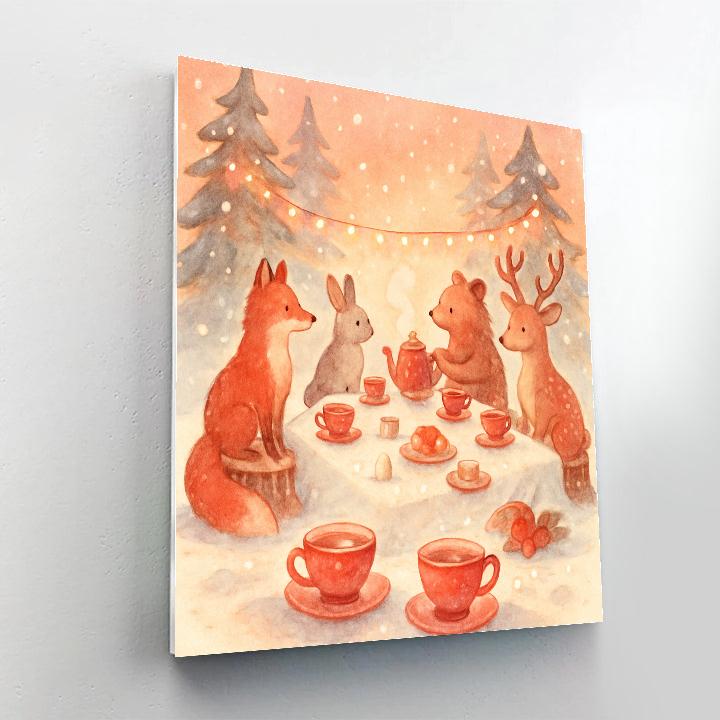 Snow Lantern Tea Party DIY paint by numbers