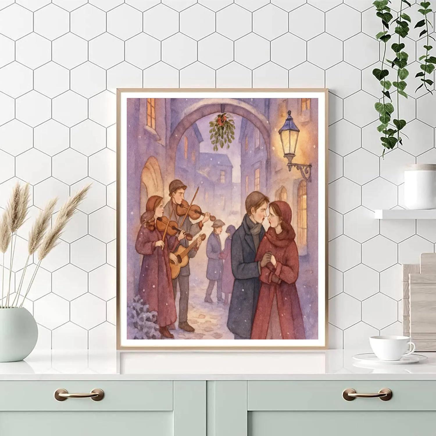 Mistletoe Alley Serenade DIY paint by numbers
