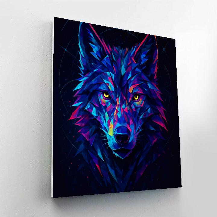 Cosmic Prism Wolf Gaze paint by number