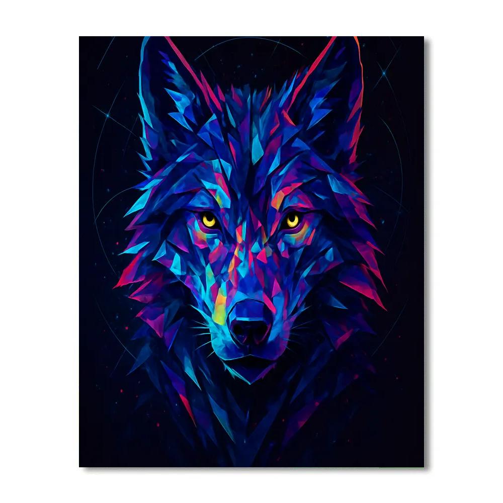 Cosmic Prism Wolf Gaze paint by number