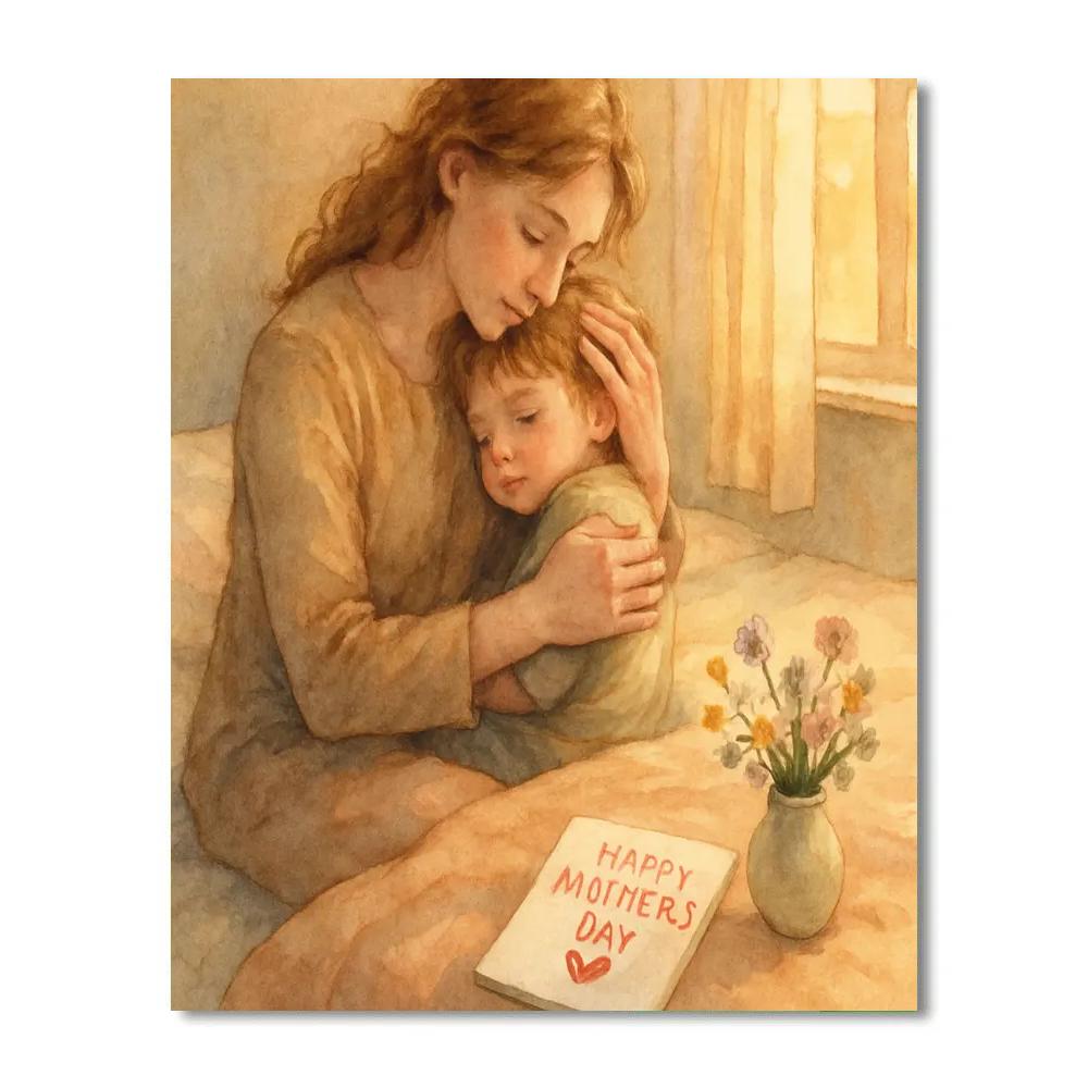 Morning Light Mothers Day Portrait paint by numbers
