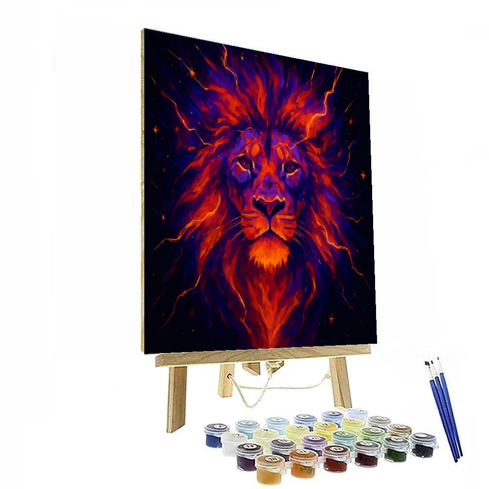 Stellar Thunder Lion Portrait Paint by numbers art
