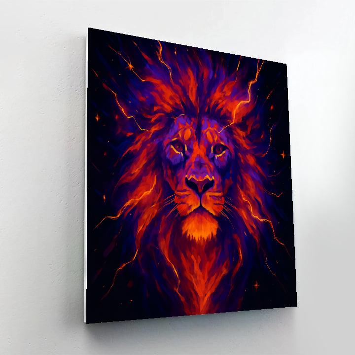 Stellar Thunder Lion Portrait Paint by numbers art