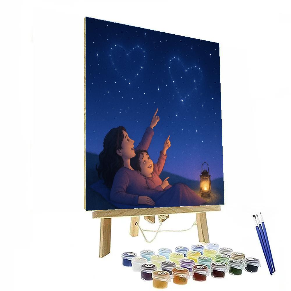 Stargazing With Mom Mothers Day Night Number painting