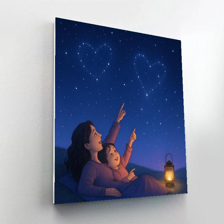Stargazing With Mom Mothers Day Night Number painting