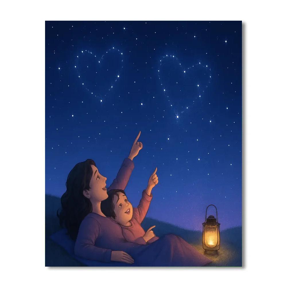Stargazing With Mom Mothers Day Night Number painting