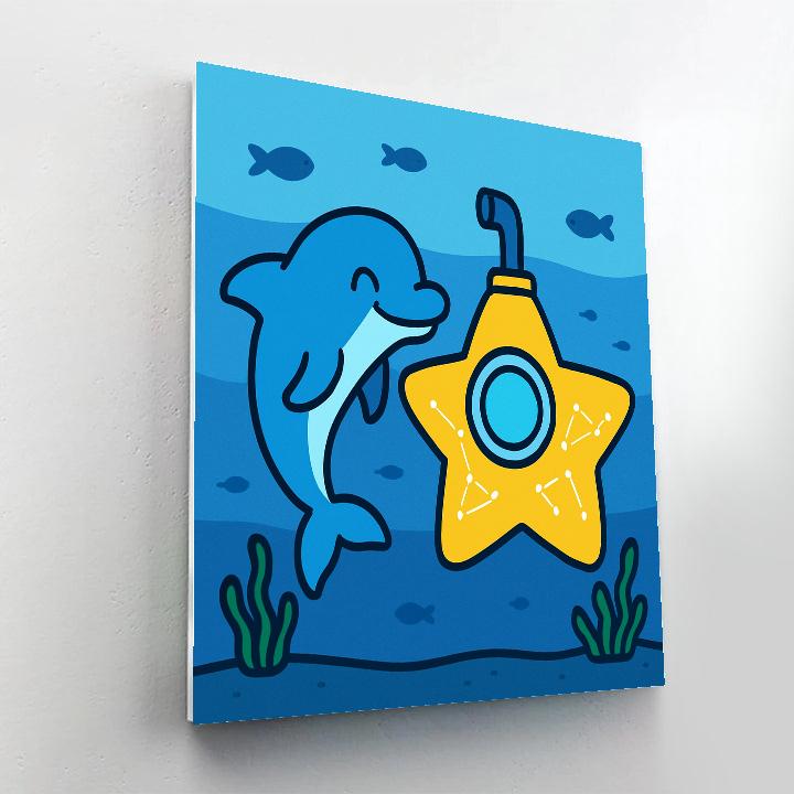 Starlight Submarine Dolphin Mission paint by color