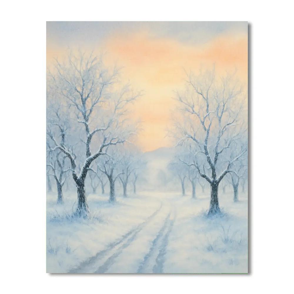 Frozen Orchard Dawn Number painting