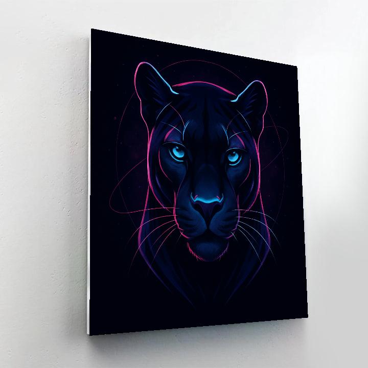 Galactic Neon Panther Spirit Paint by numbers art