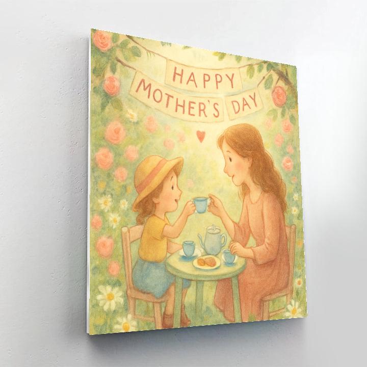 Tea Party For Two Mothers Day Garden Paint by numbers art