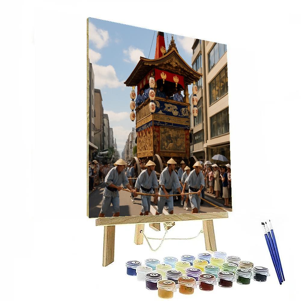 Gion Matsuri Procession In Kyoto Number painting