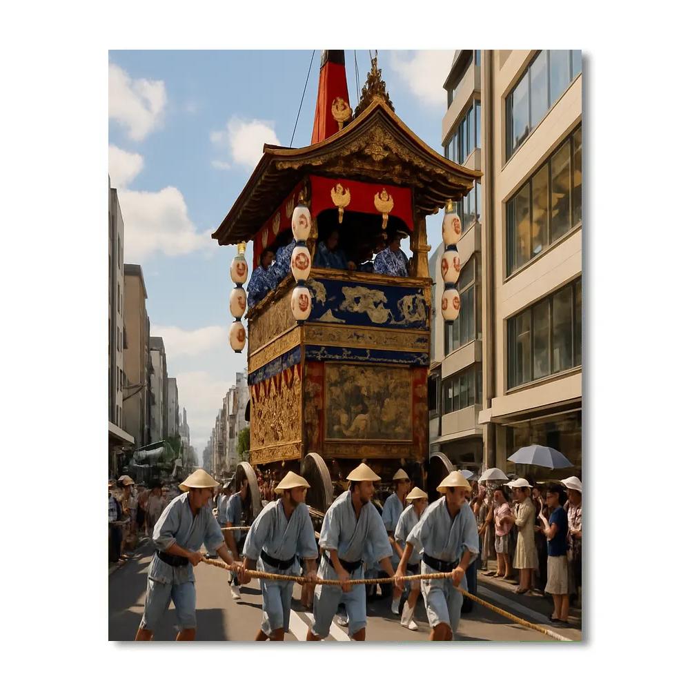 Gion Matsuri Procession In Kyoto Number painting