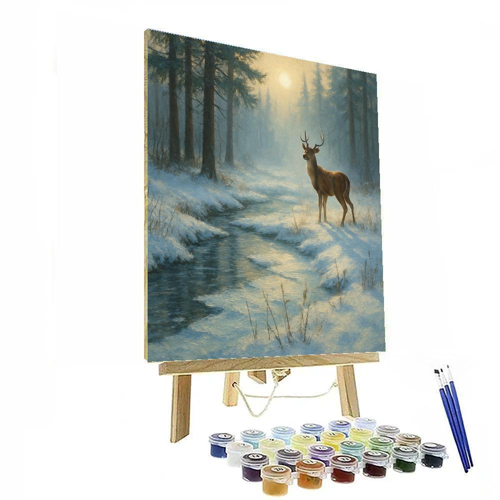 Deer At Frosted Brook Painting by numbers kit