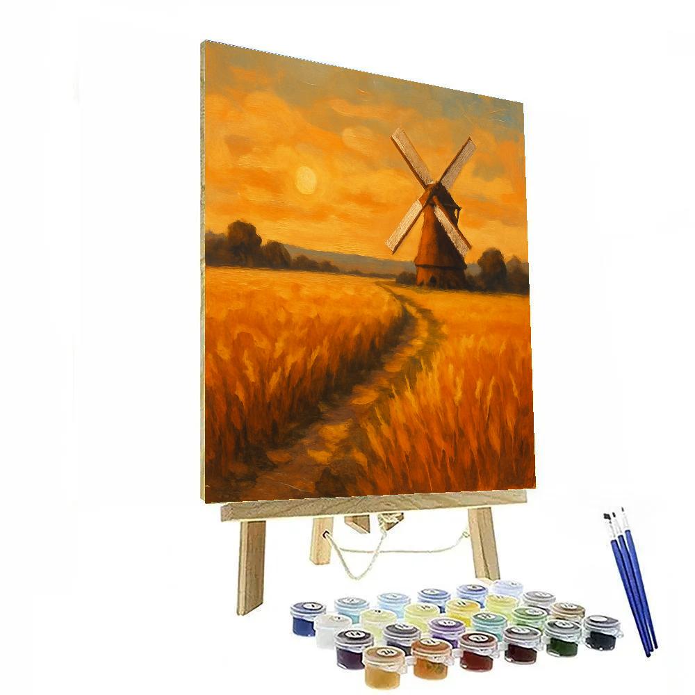 Amber Harvest Windmill Field paint by color