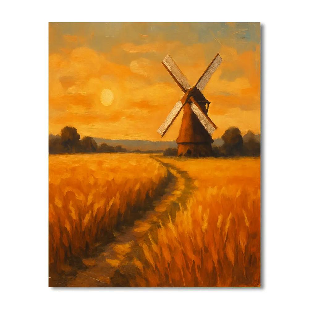 Amber Harvest Windmill Field paint by color