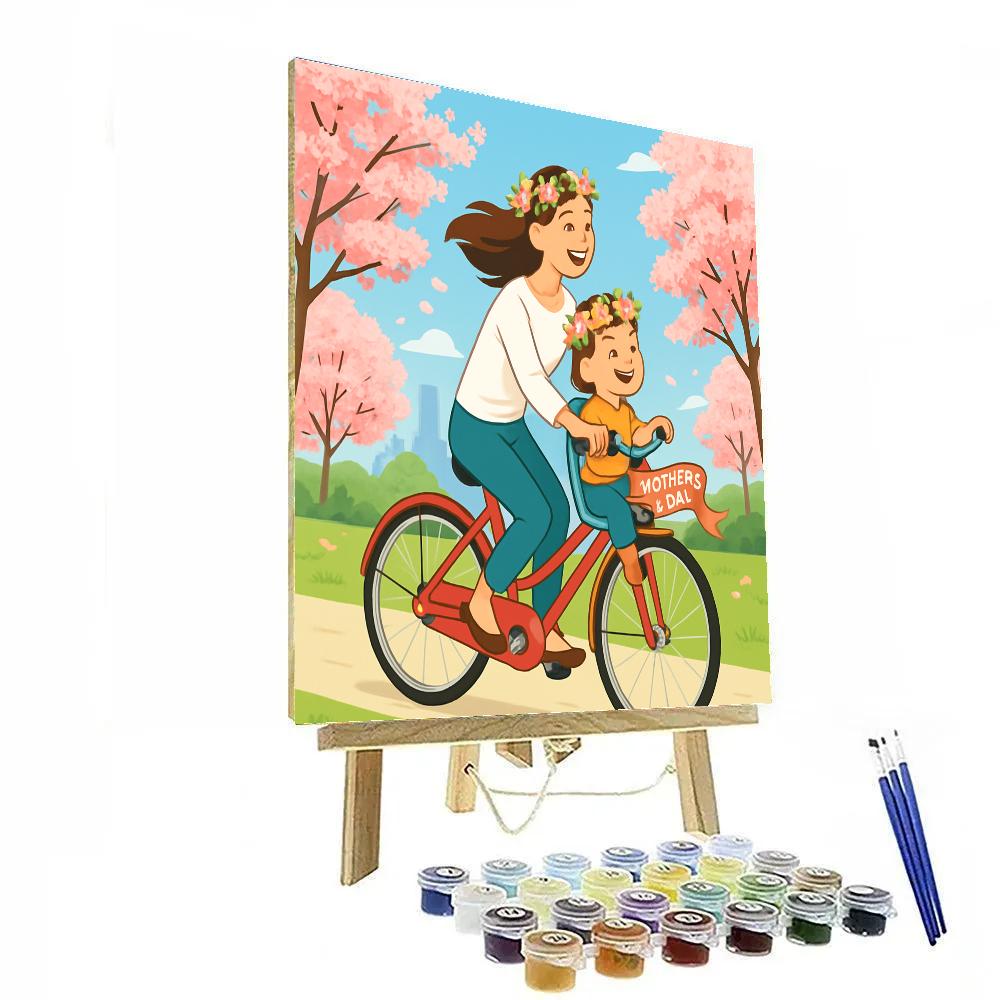 City Park Bike Ride With Mom Number painting