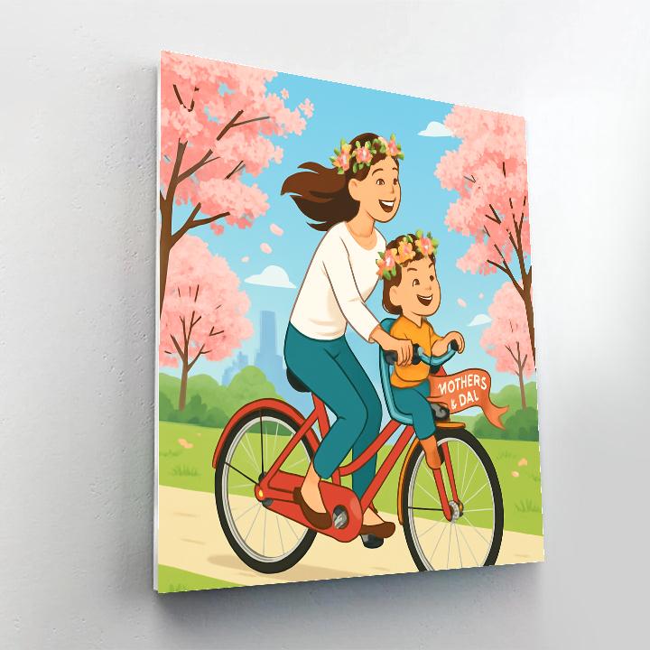 City Park Bike Ride With Mom Number painting