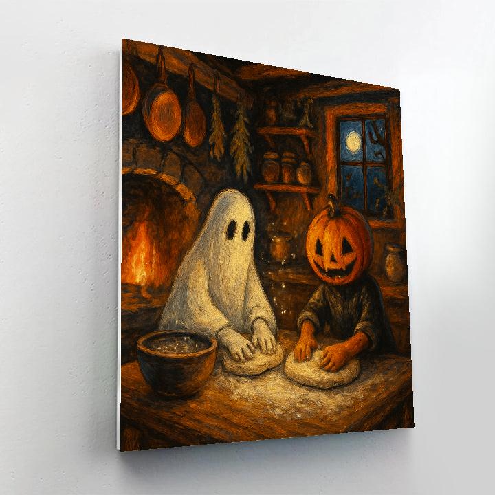 Midnight Baking In The Haunted Hearth Kitchen painting number kit