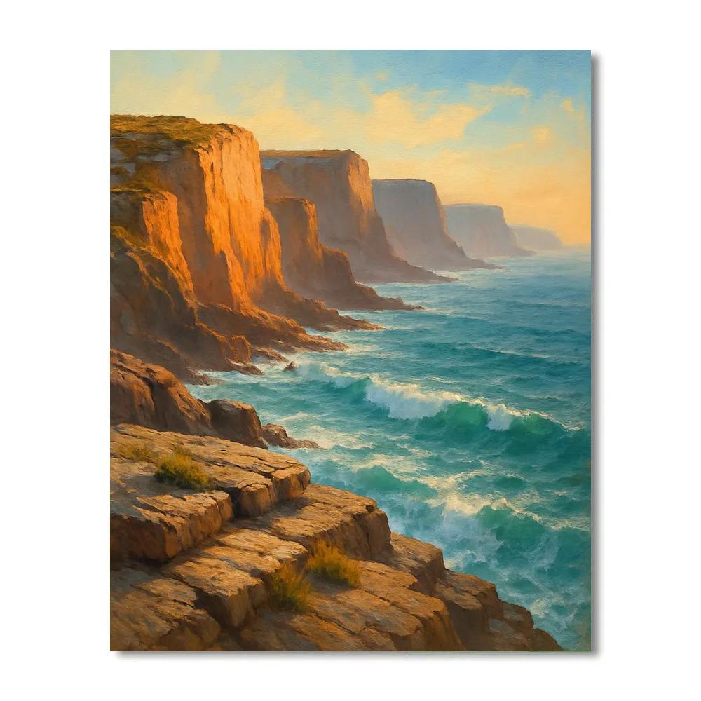 Coastal Cliffs At Soft Dawn Paint by numbers art