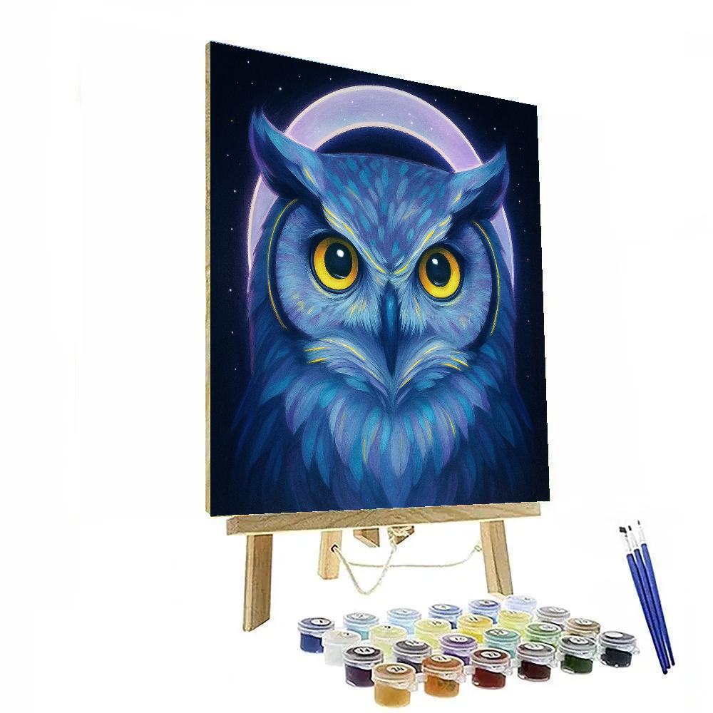Lunar Owl Halo Vision painting number kit