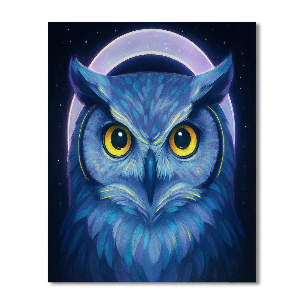 Lunar Owl Halo Vision painting number kit