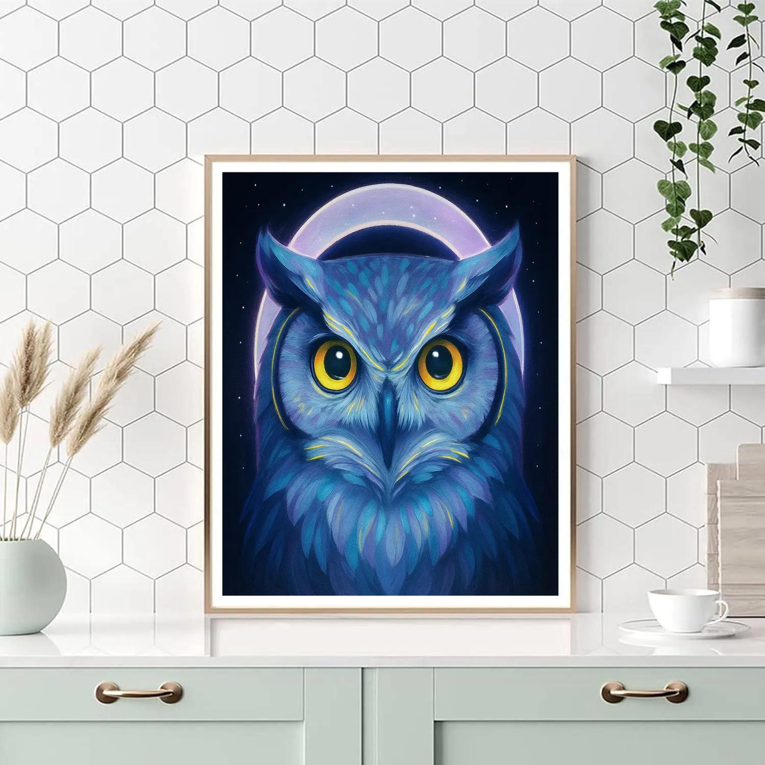 Lunar Owl Halo Vision painting number kit