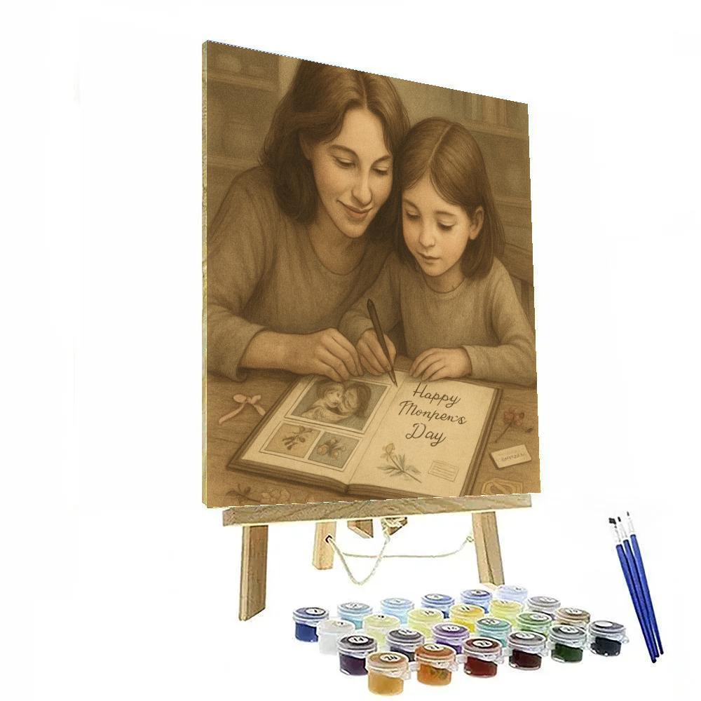 Ribbon Of Memories Mothers Day Scrapbook Paint by numbers art