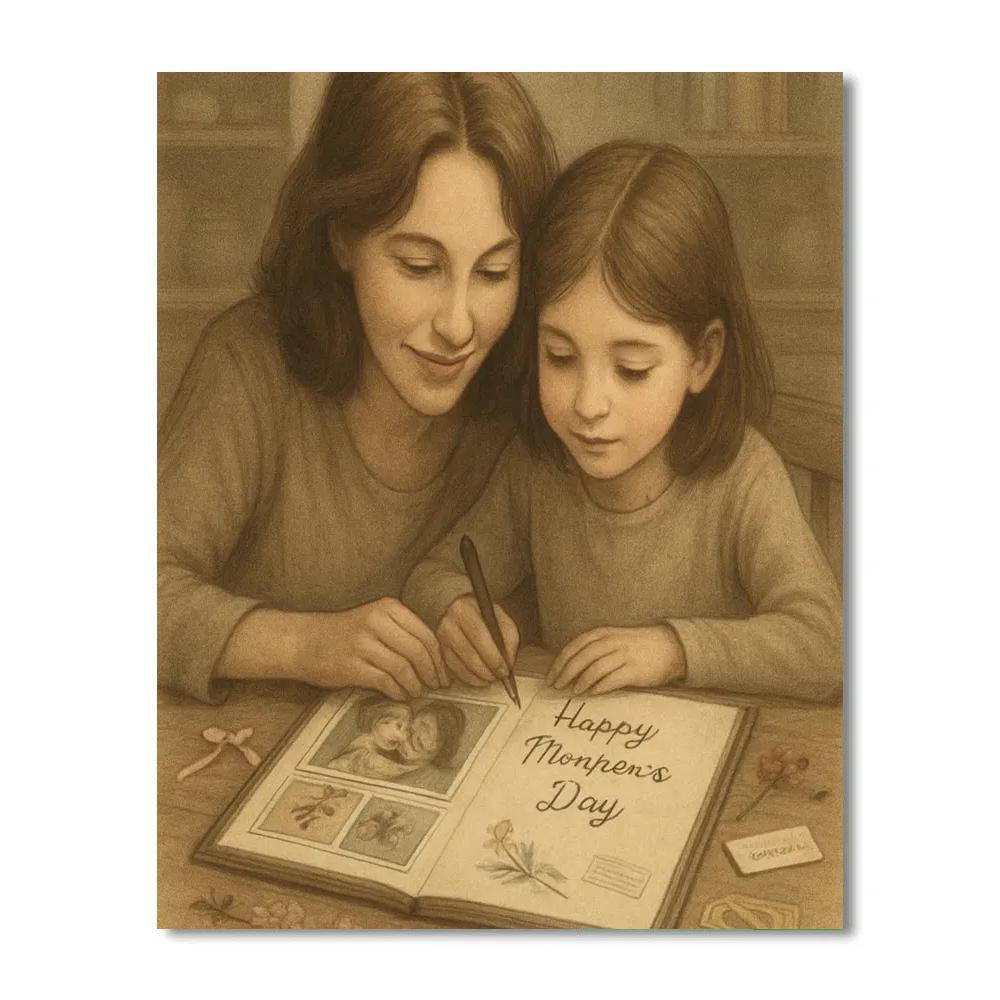 Ribbon Of Memories Mothers Day Scrapbook Paint by numbers art