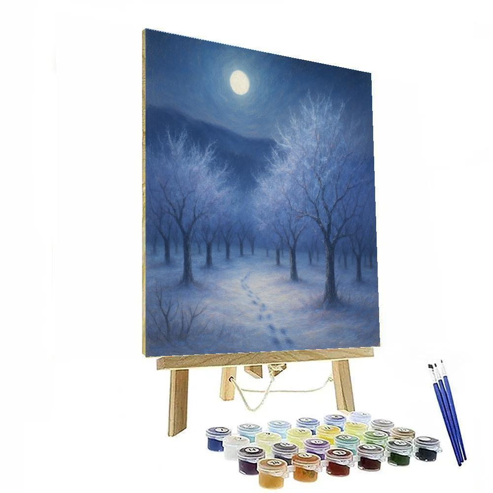 Moonlit Orchard In Frost painting number kit