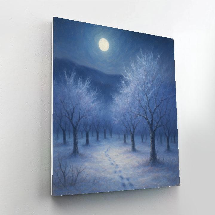 Moonlit Orchard In Frost painting number kit