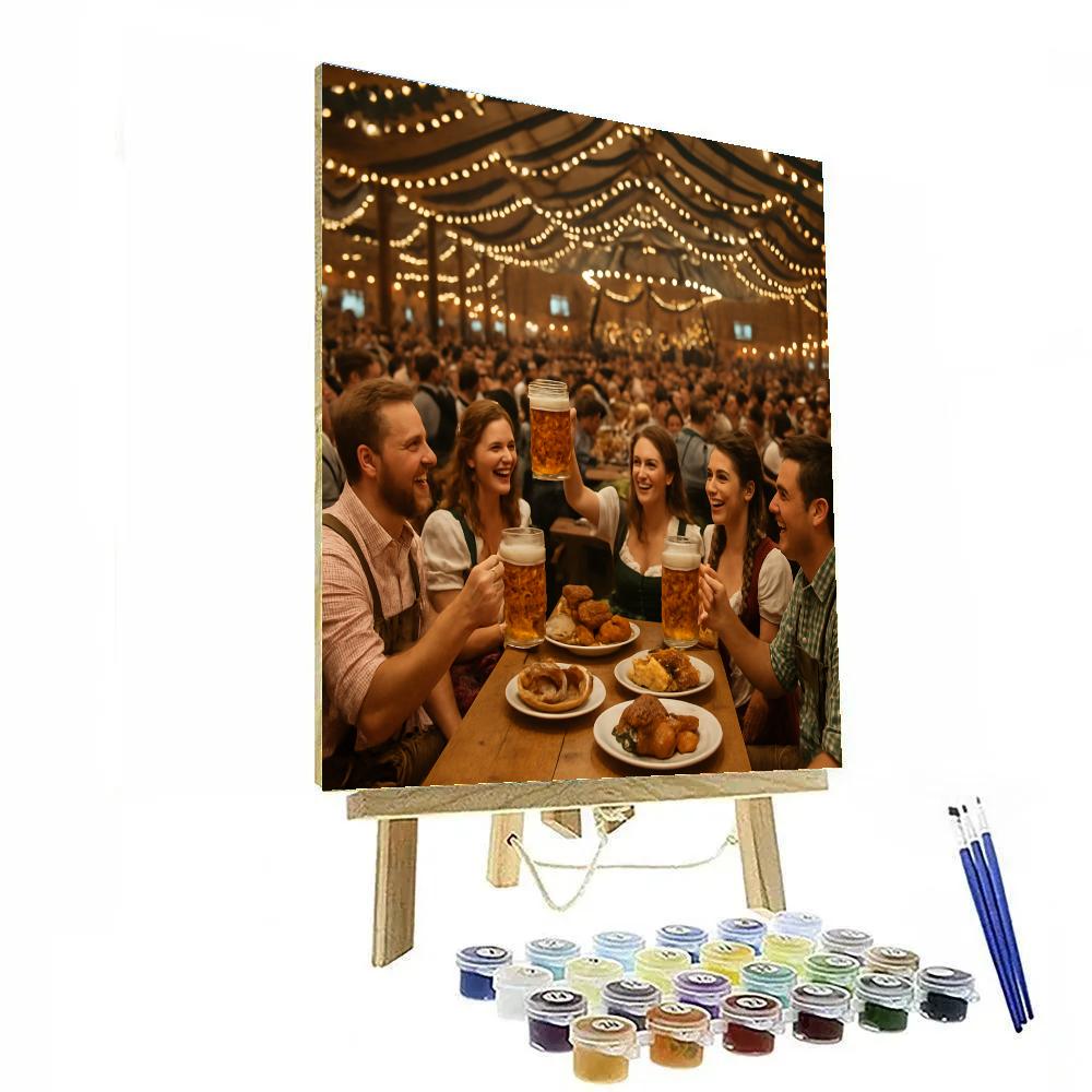 Oktoberfest Beer Tent Cheer In Munich paint by color