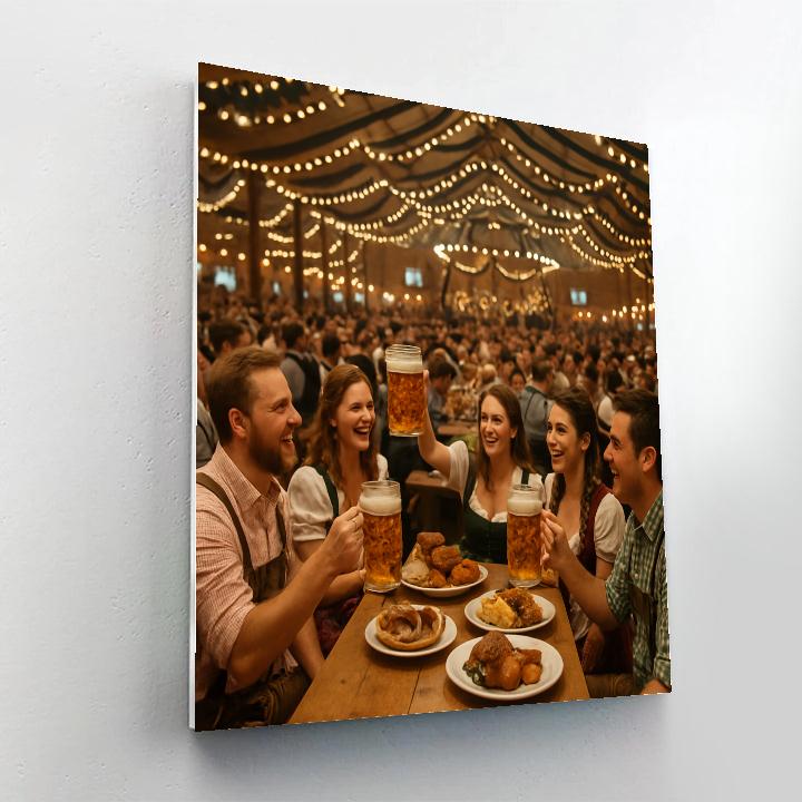 Oktoberfest Beer Tent Cheer In Munich paint by color