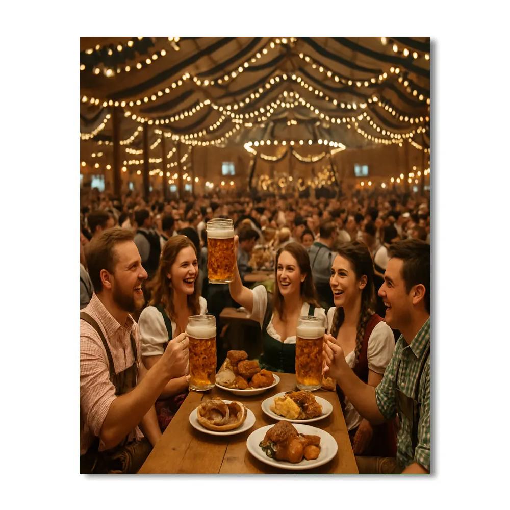 Oktoberfest Beer Tent Cheer In Munich paint by color