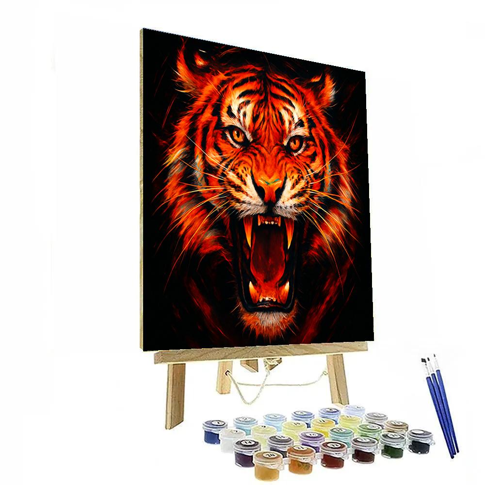 Solar Flare Tiger Roar Number painting