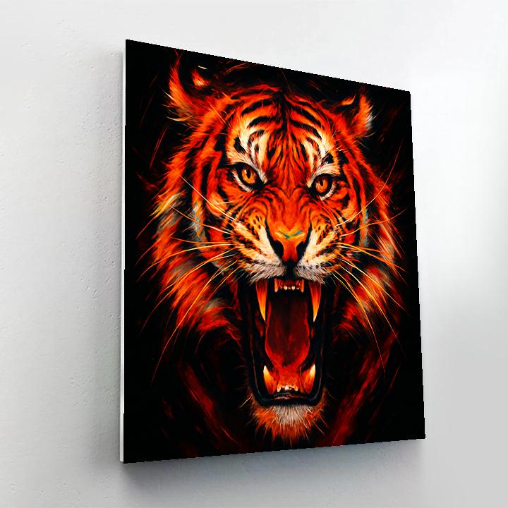 Solar Flare Tiger Roar Number painting
