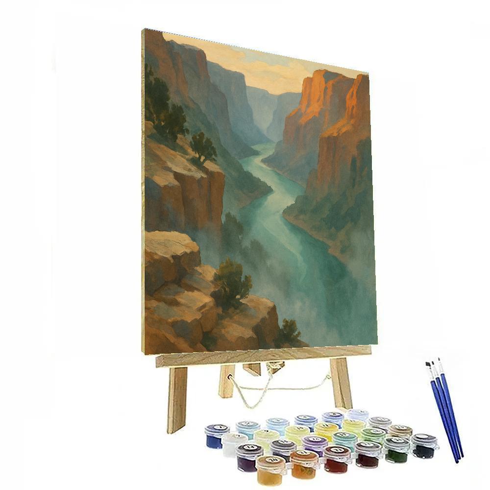 Emerald River Canyon Morning paint by number