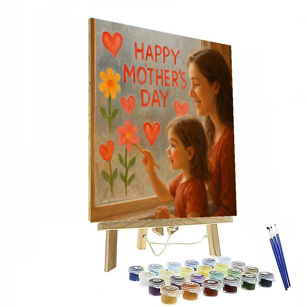 Rainy Day Window Painting With Mom DIY paint by numbers