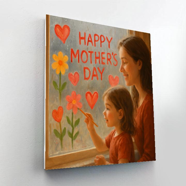 Rainy Day Window Painting With Mom DIY paint by numbers