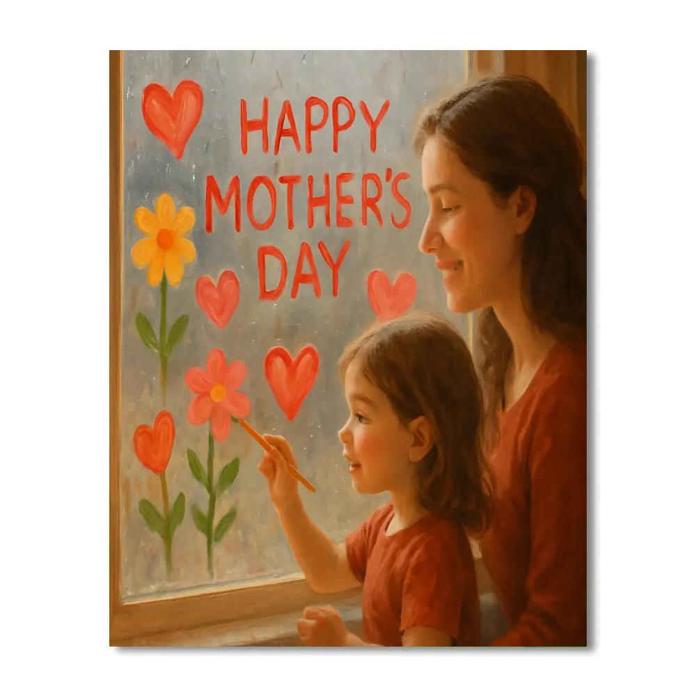 Rainy Day Window Painting With Mom DIY paint by numbers