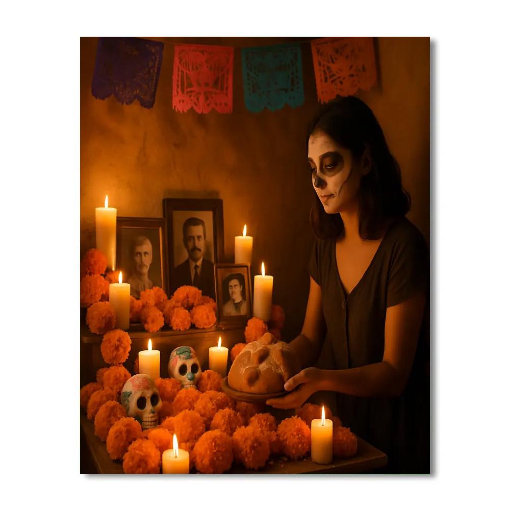 Dia De Muertos Ofrenda In Oaxaca Home Painting by numbers kit