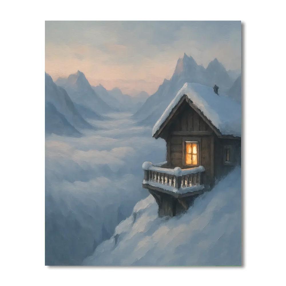 Chalet Above The Cloud Sea Painting by numbers kit