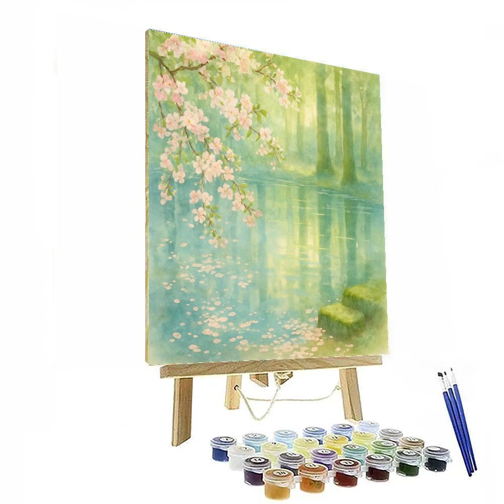 Spring Blossoms By Quiet Forest Pond Paint by numbers kits