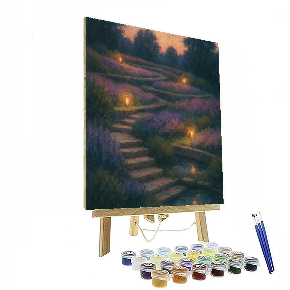 Garden Lanterns At Dusk paint by number