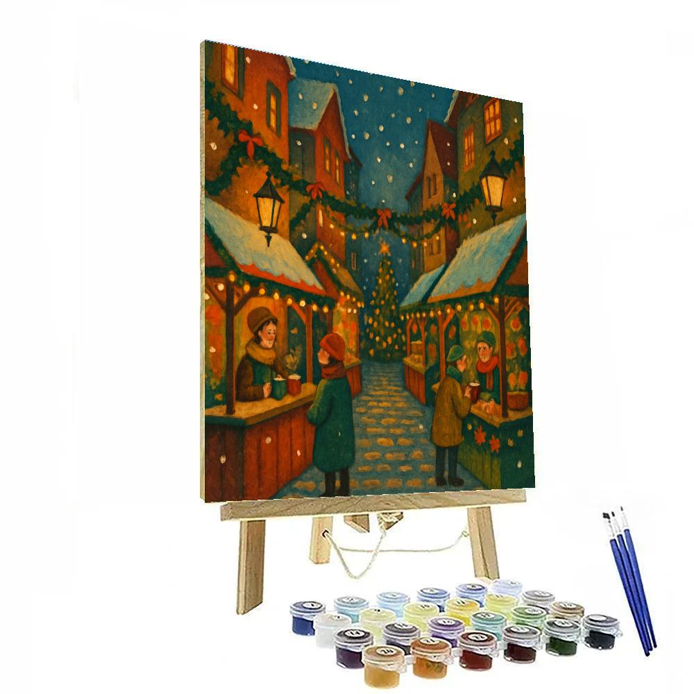 Christmas Market Lantern Alley Number painting