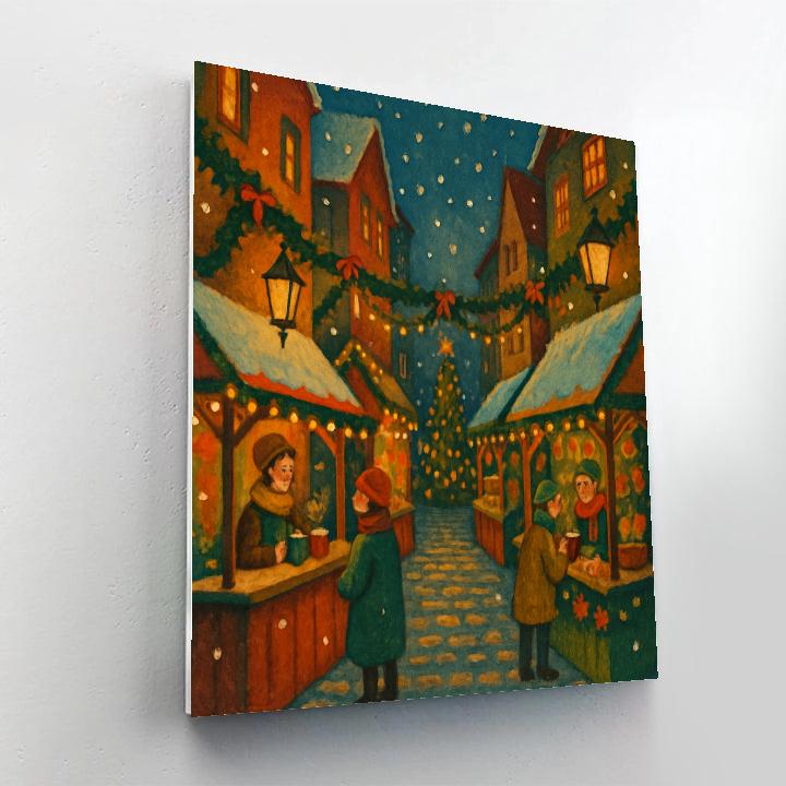 Christmas Market Lantern Alley Number painting